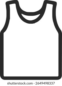 tank top icon illustration outline stroke minimalist black line	