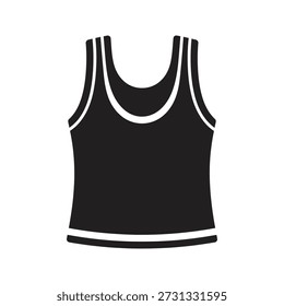 ícone de topo de tanque ilustração vetorial mostrando camisa sem mangas roupas moda vestir vestuário casual estilo feminino vestuário conceito têxtil isolado branco fundo design elemento