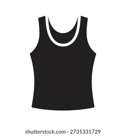 Ilustração de vetor de ícone de topo de tanque mostrando camisa sem mangas roupas de roupa de verão moda vestuário casual algodão estilo conceito isolado branco fundo design elemento