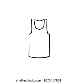 Tank top line icon isolated on white background. Vest vector illustration. Undershirt singlet vector sketch illustration for print, web, mobile and infographics isolated on white background.