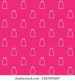 Tank Top Outline Vector Seamless Pattern