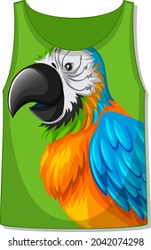 Tank top with parrot bird pattern illustration