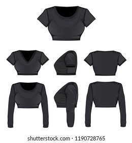 tank top pattern with short sleeve and long on white background