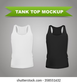 Tank top realistic mockup, vector eps10 illustration