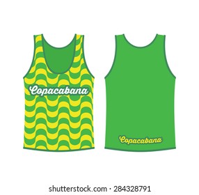 Tank top shirt with Copacabana pattern - vector illustration