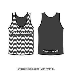 Tank top shirt with Copacabana pattern - vector illustration
