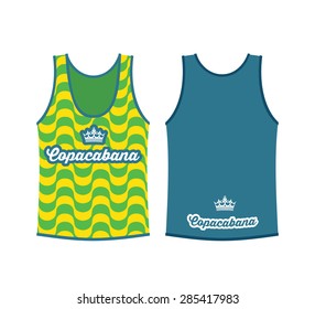 Tank top shirt with Copacabana pattern - vector illustration 