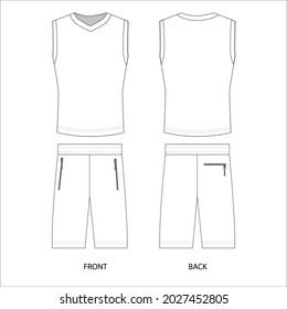 Tank top and shorts vector. T-shirt and shorts. Sleeveless T-shirt. sleeveless tank top vector. Athletic shorts vector.