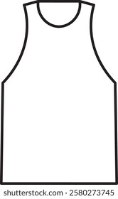 Tank Top Simple Minimalist Outline Vector Icon Illustration