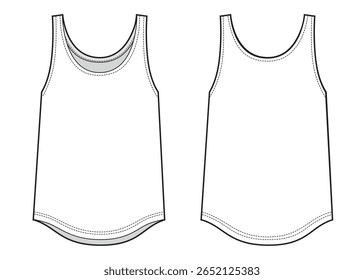 Tank top technical fashion illustration
