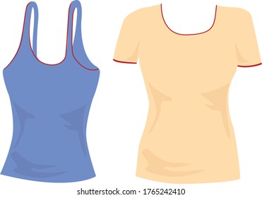 Tank-Top und T-Shirt-Leerzeichen ohne Druck