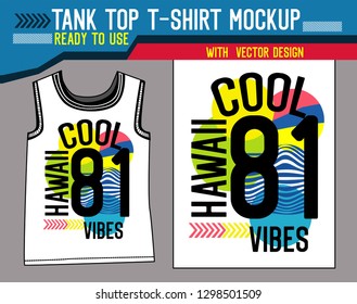 tank top t-shirt mockup vector illustration