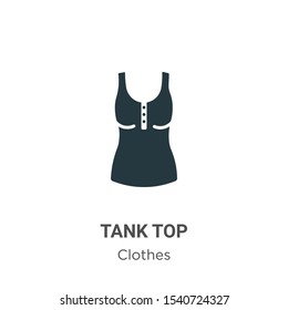 Tank top vector icon on white background. Flat vector tank top icon symbol sign from modern clothes collection for mobile concept and web apps design.