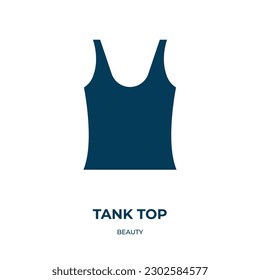 tank top vector icon. tank top, template, shirt filled icons from flat beauty concept. Isolated black glyph icon, vector illustration symbol element for web design and mobile apps