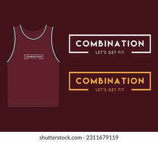 TANK TOP Vector illustration on the theme of Sport  Sport typography, t-shirt graphics, poster, banner, flyer, print and postcard