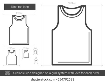 Tank top vector line icon isolated on white background. Tank top line icon for infographic, website or app. Scalable icon designed on a grid system.