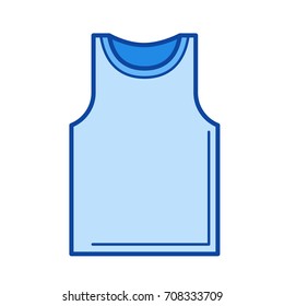 Tank top vector line icon isolated on white background. Tank top line icon for infographic, website or app. Blue icon designed on a grid system.