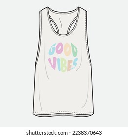 tank top whit good vibes logo