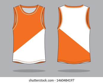 Tank Tops Design Vector 
(Orange / White)
: Halftone Style