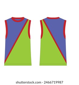 Tank tops  technical drawing fashion flat sketch vector illustration template front and back views.