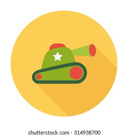 Tank toy icon. Flat vector related icon with long shadow for web and mobile applications. It can be used as - logo, pictogram, icon, infographic element. Vector Illustration.