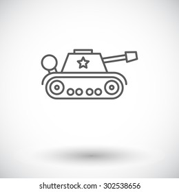 Tank toy icon. Thin line flat vector related icon for web and mobile applications. It can be used as - logo, pictogram, icon, infographic element. Vector Illustration. 