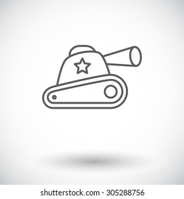 Tank toy icon. Thin line flat vector related icon for web and mobile applications. It can be used as - logo, pictogram, icon, infographic element. Vector Illustration. 