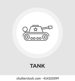 Tank toy vector icon isolated on the white background.