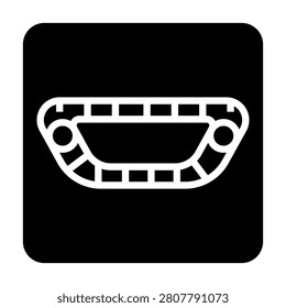 tank track black line icon. Vector isolated element. Minimal clean icons for apps and websites.