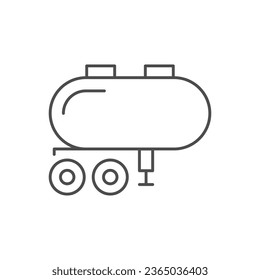 Tank trailer line outline icon