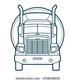 semi truck front view drawing