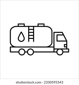 Tank truck icon. Gasoline fuel truck. vector illustration on white background