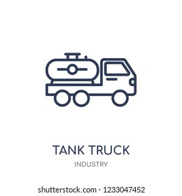 Tank truck icon. Tank truck linear symbol design from Industry collection. Simple outline element vector illustration on white background