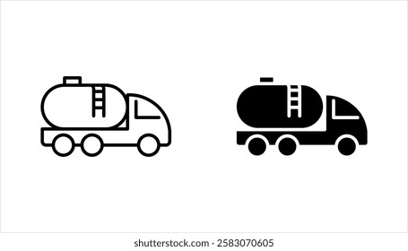 Tank truck icon set. Gasoline Fuel Truck. vector illustration on white background