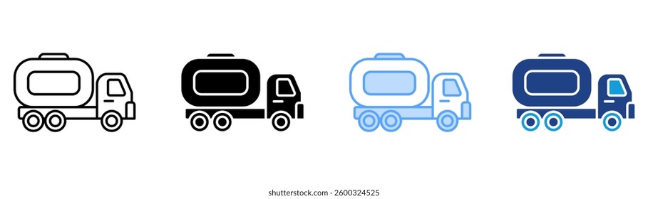 Tank Truck Icon Set Multiple Style Collection