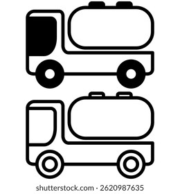 tank truck icon, simple flat style, illustration, logo sign symbol pictogram template, for ui or ux isolated on white for mobile app, editable