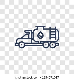 Tank truck icon. Trendy linear Tank truck logo concept on transparent background from Industry collection