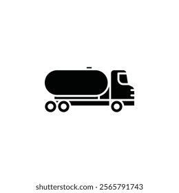 Tank truck icon Vector flat thin line illustration