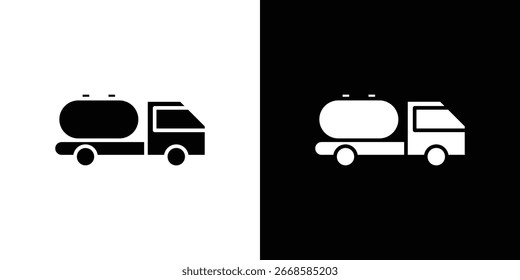 Ícone caminhão tanque, ícone plano vetor. Ilustração plana.