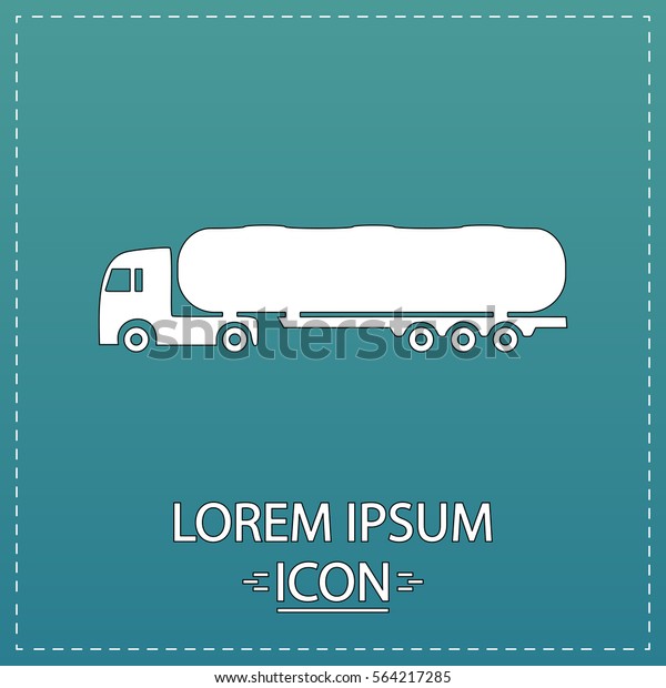 Tank truck Icon\
Vector. Flat simple white pictogram on blue background.\
Illustration symbol. Illustration\
symbol