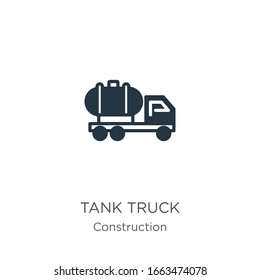 Tank truck icon vector. Trendy flat tank truck icon from construction collection isolated on white background. Vector illustration can be used for web and mobile graphic design, logo, eps10