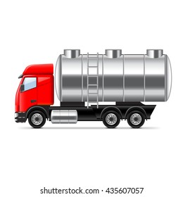 Tank truck isolated on white photo-realistic vector illustration