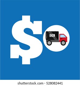 tank truck oil price money vector illustration eps 10