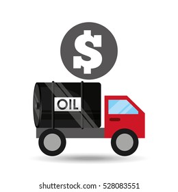 tank truck oil price money vector illustration eps 10