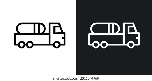 Camión de tanque delineado icono de colección de Vector.