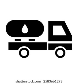 Tank Truck Vector Glyph Icon Vector Design