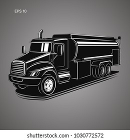 Tank truck vector illustration. Modern tanker isolated vector. Industrial delivery machine