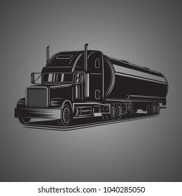 Tank truck vector illustration. Modern tanker isolated vector. Industrial delivery machine