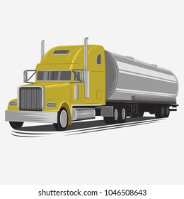 Tank truck vector illustration. Modern tanker isolated vector. Industrial delivery machine