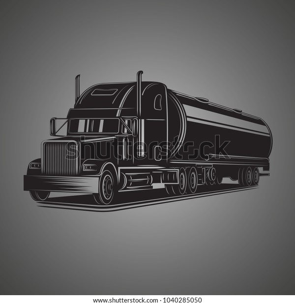 Tank truck vector\
illustration. Modern tanker isolated vector. Industrial delivery\
machine